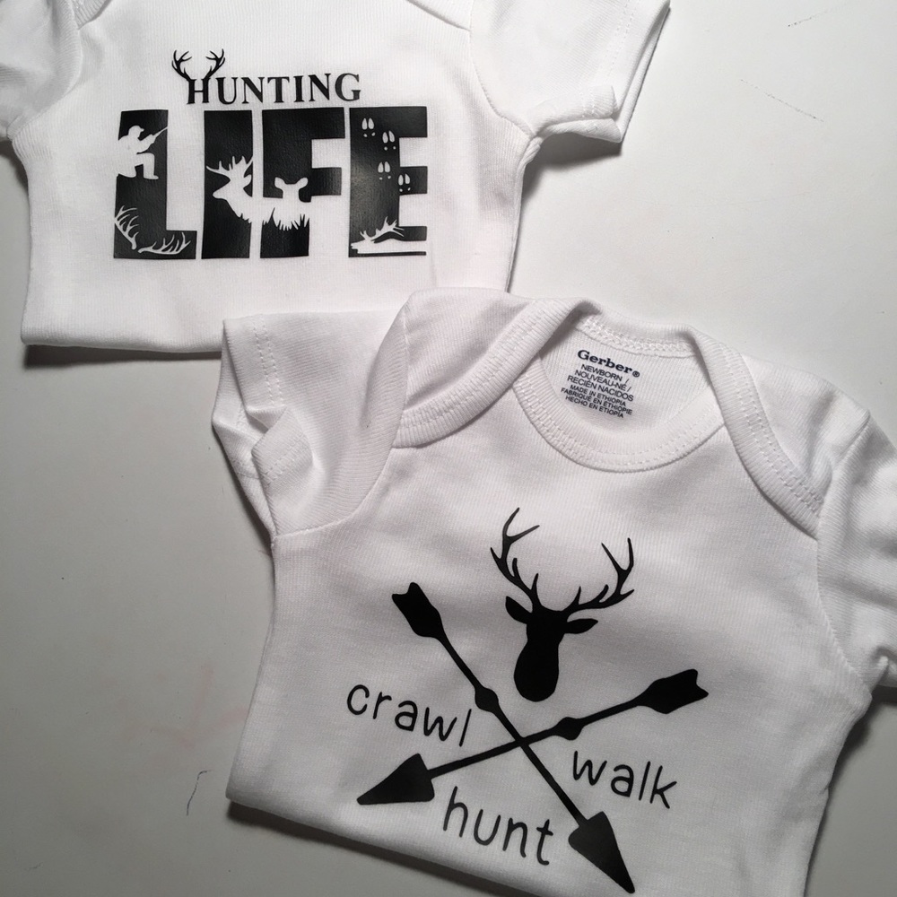 Cute Unisex Hunting Baby Onesie Bundle Lot Set